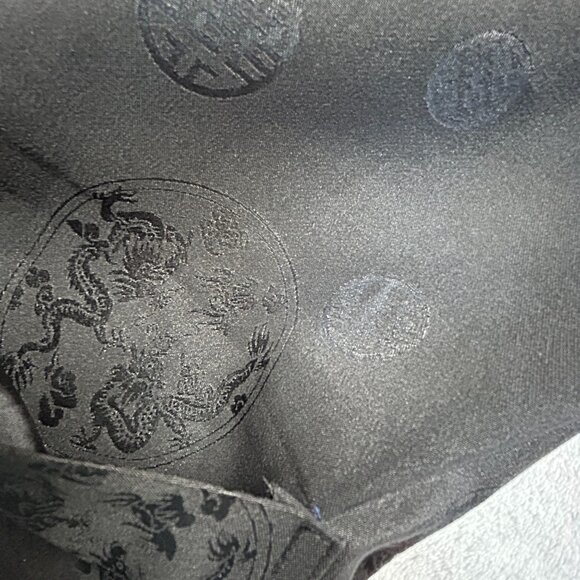 TCH Men’s Black Jacquard Chinese Dragon Winter Jacket Coat XL Mandarin Collar - Picture 6 of 9